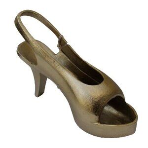 New LRG MCM Retro Gold Metal Womens High Heel Sculpture Figure Room Home Decor